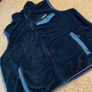 L.L. bean Men’s Blue Hi-Pile Fleece Vest Zip Up Large Regular